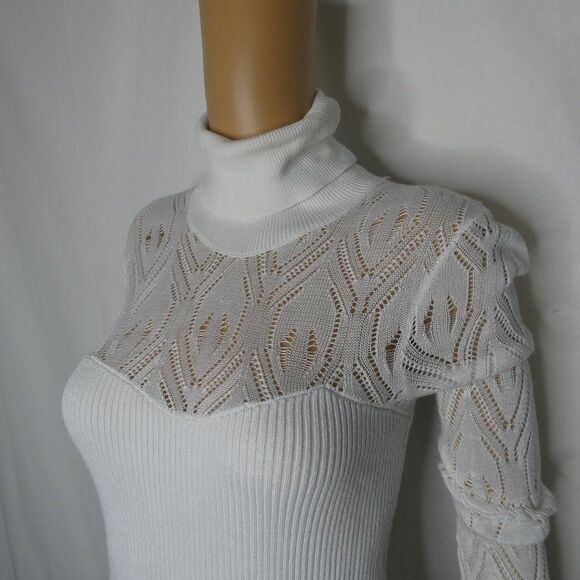 Free People Pretty in Pointelle White Bodysuit Sm - Picture 3 of 11